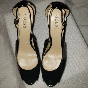 GUESS Black Peep-Toe Heels Size 10M